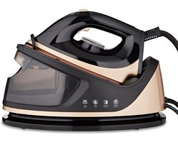 DYNA® Strijkijzer Met Stoomgenerator - Strijkijzer Met Stoom - Strijkijzer - Zwart/ Champagne - 32cm x 12cm x 12cm; 2.28 kg