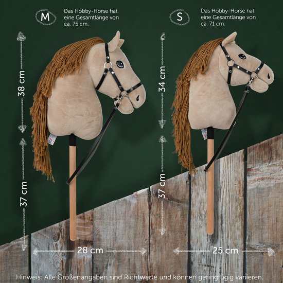 Pink Papaya Hobby Paard, met halster en trens, stokpaardje voor hobby horsing, paard om op te rijden voor kinderen van Pink Papaya — afbeelding 3