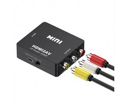 Qost - Tulp naar HDMI Converter - AV / Composiet RCA to HDMI Audio video kabel adapter Converter - Compatibel met Camera / Xbox 360 / PS2, PS3 / WII / N64 / Gamecube / Snes / PSP (Black) - Zwart