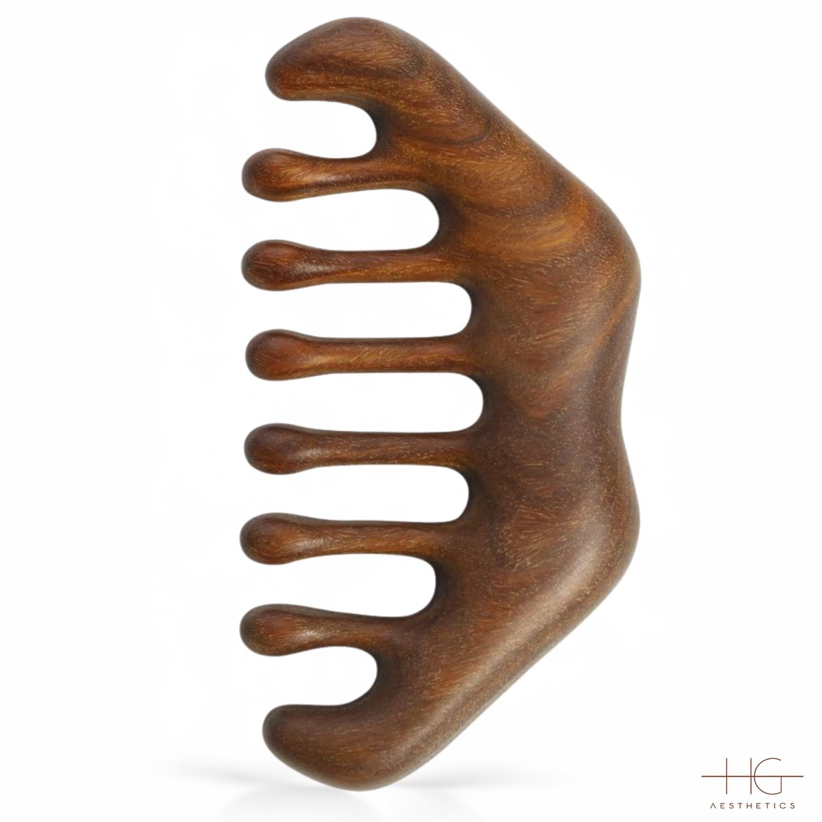HG Aesthetics Houten Haar Kam van Sandelhout – Antistatisch & Ontklittend – Ergonomische Massagekam voor Haar & Hoofdhuid – Natuurlijke Haarverzorging – Luxe Sandalwood Edition - Cadeautje vrouw