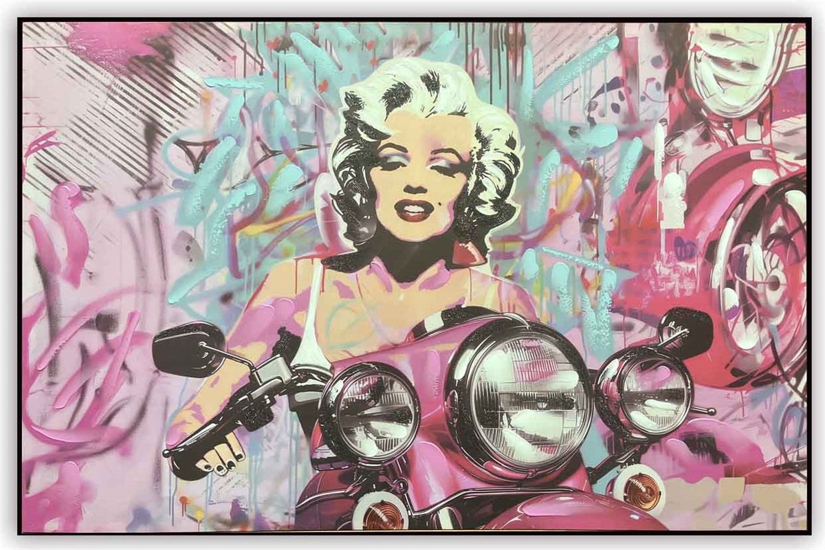 Schilderij popart Marilyn Monroe 80x120cm