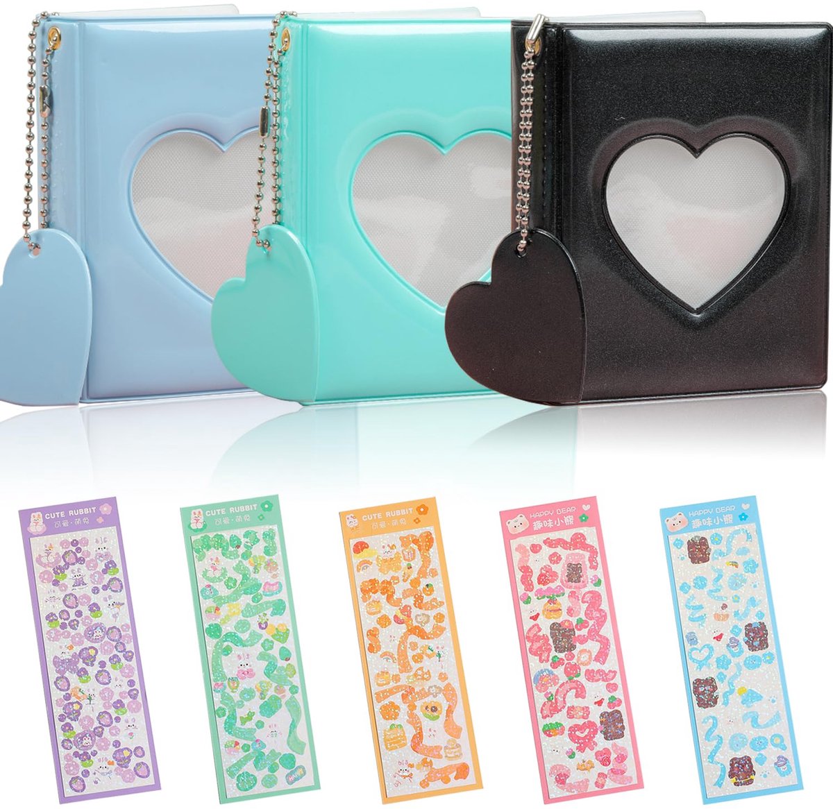 Mini Fotoalbum Set - Grote Capaciteit - 3 Stuks met Kawaii Ontwerp