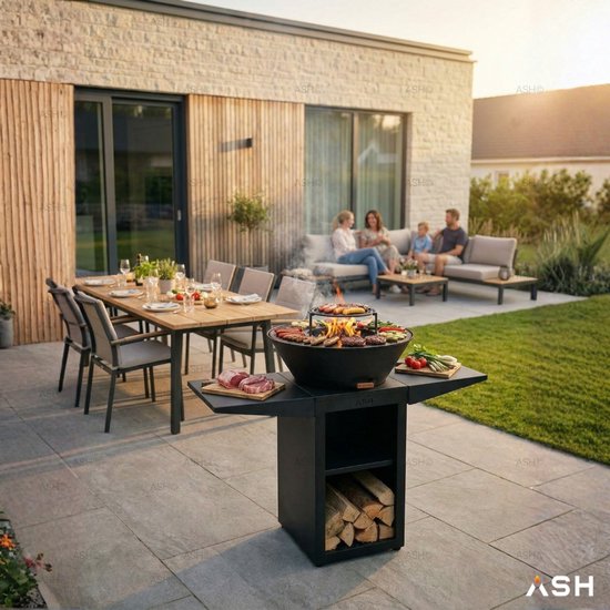 ASH - Phoenix - XXL - Plancha barbecue met grillring - Buitenkoken - Plancha BBQ - Plancha Bakken - Zwart - Grillring - Extra groot van ASH — afbeelding 3