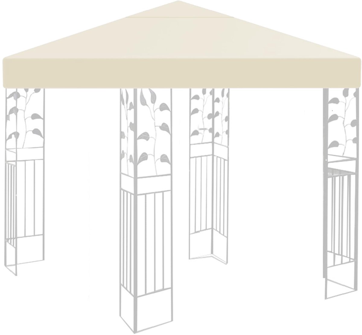 Partytent Vervangend dak waterdicht stabiel winterbestendig 160 g/m² beige paviljoen 3 x 3 m - stormbestendig reserveovertrek