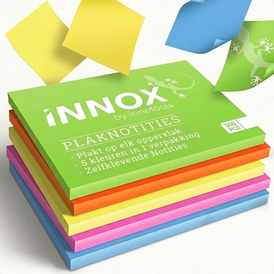 Innox Notes iNNOX Elektrostatische Sticky Notes 7x10 cm - Herbruikbare Haftnotizen ...
