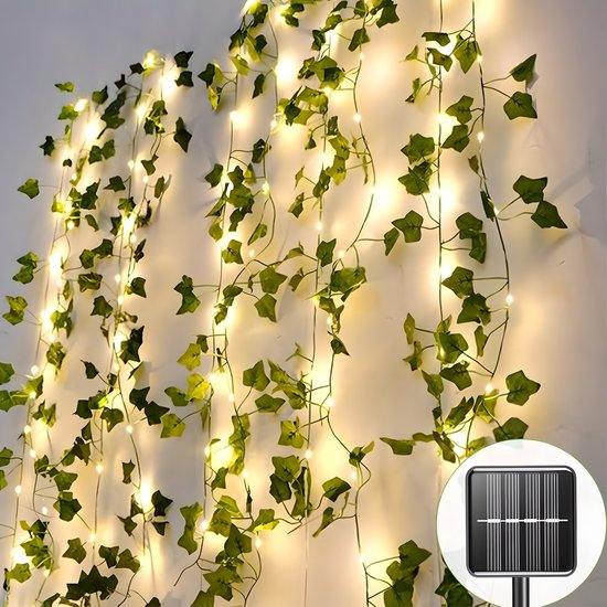 Buitenverlichting op zonne-energie - buitenverlichting zonne energie - buitenverlichting - 10 meter, 100 lampen - klimopvorm - 8 versnellingen - PVC
