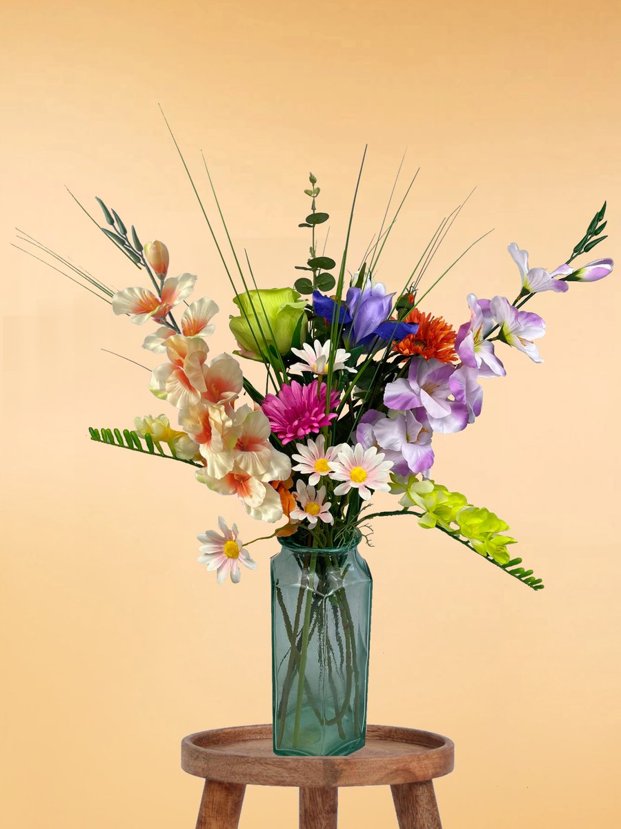 The Bloomistic® – Zijden Boeket – 60-70 cm hoog – Kunstbloemen – 15 stelen – voor haar – nepbloemen – housewarming cadeau – decoratie – decoratie woonkamer