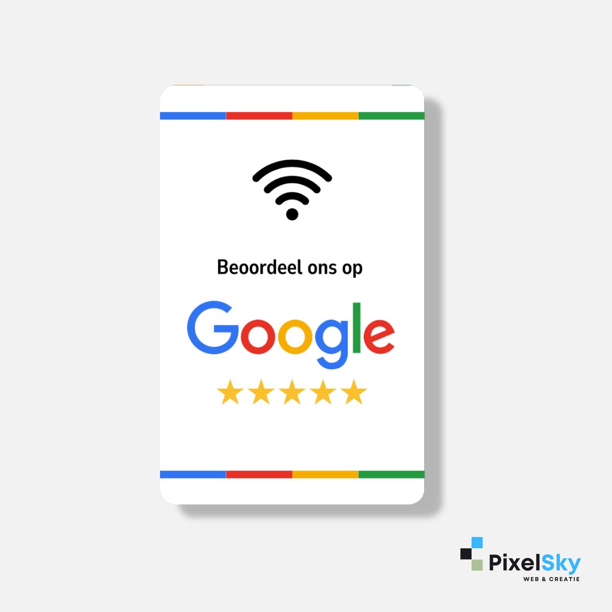 PixelSky - Google Review kaart - NFC - Nederlands - Wit