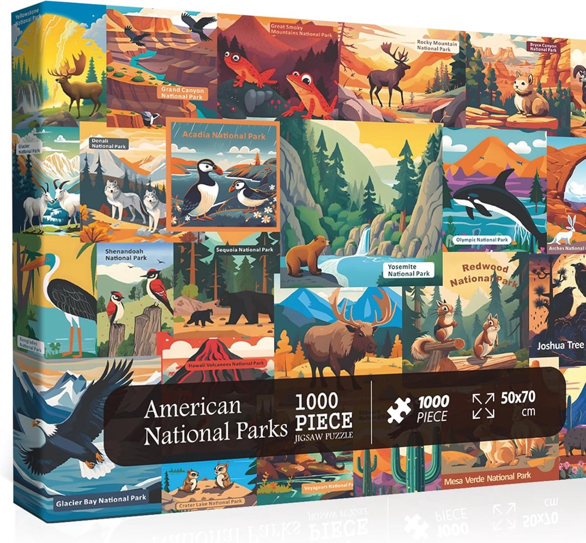 Nationale Parken Puzzel - Landschap Legpuzzel - Ontspanning Thuis - 1000 Stukjes - 69.9 x 50 cm