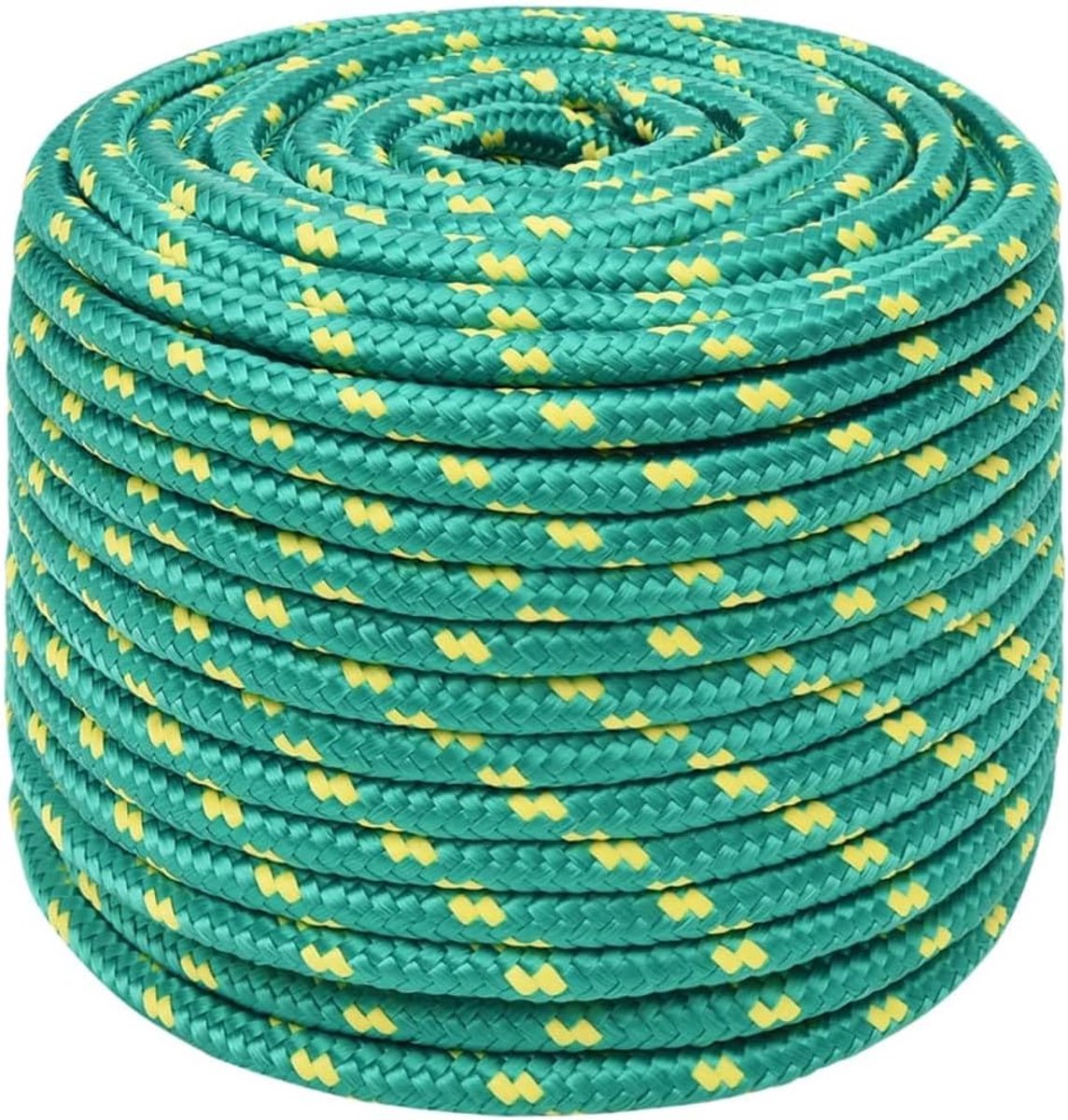 Boottouw Polypropyleen - Touw voor Boot - Watersport Aanleg - Sterk Gevlochten Structuur - 14mm 50 Meter - Groen