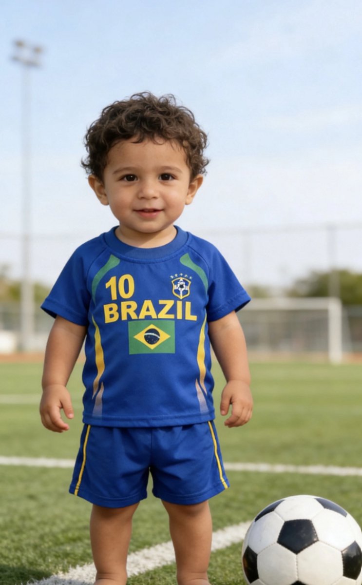 Brazilie Voetbaltenue - Voetbaltenue Kinderen baby - Shirt en Broekje - Jongens en Meisjes - baby - 2,5 jaar - WK2026