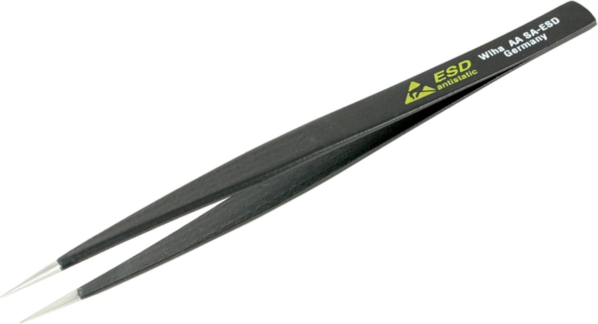 Precisie Pincet - Fijne Punt Pincet - Elektronica Reparatie - Statisch Dissipatief - 130mm Lengte - Standaard