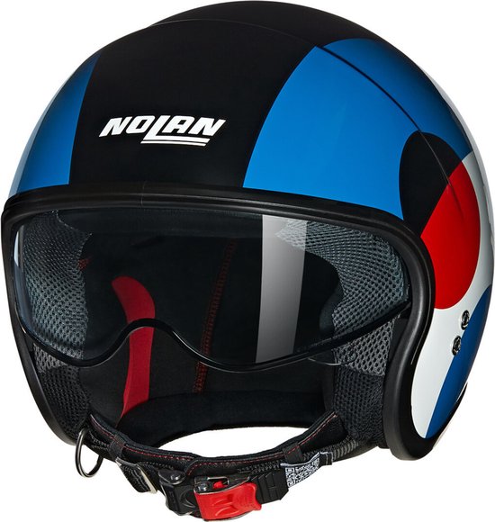Nolan N21 06 Bicromo 345 Zwart Blauw Rood Glossy Jethelm - Maat L - Helm