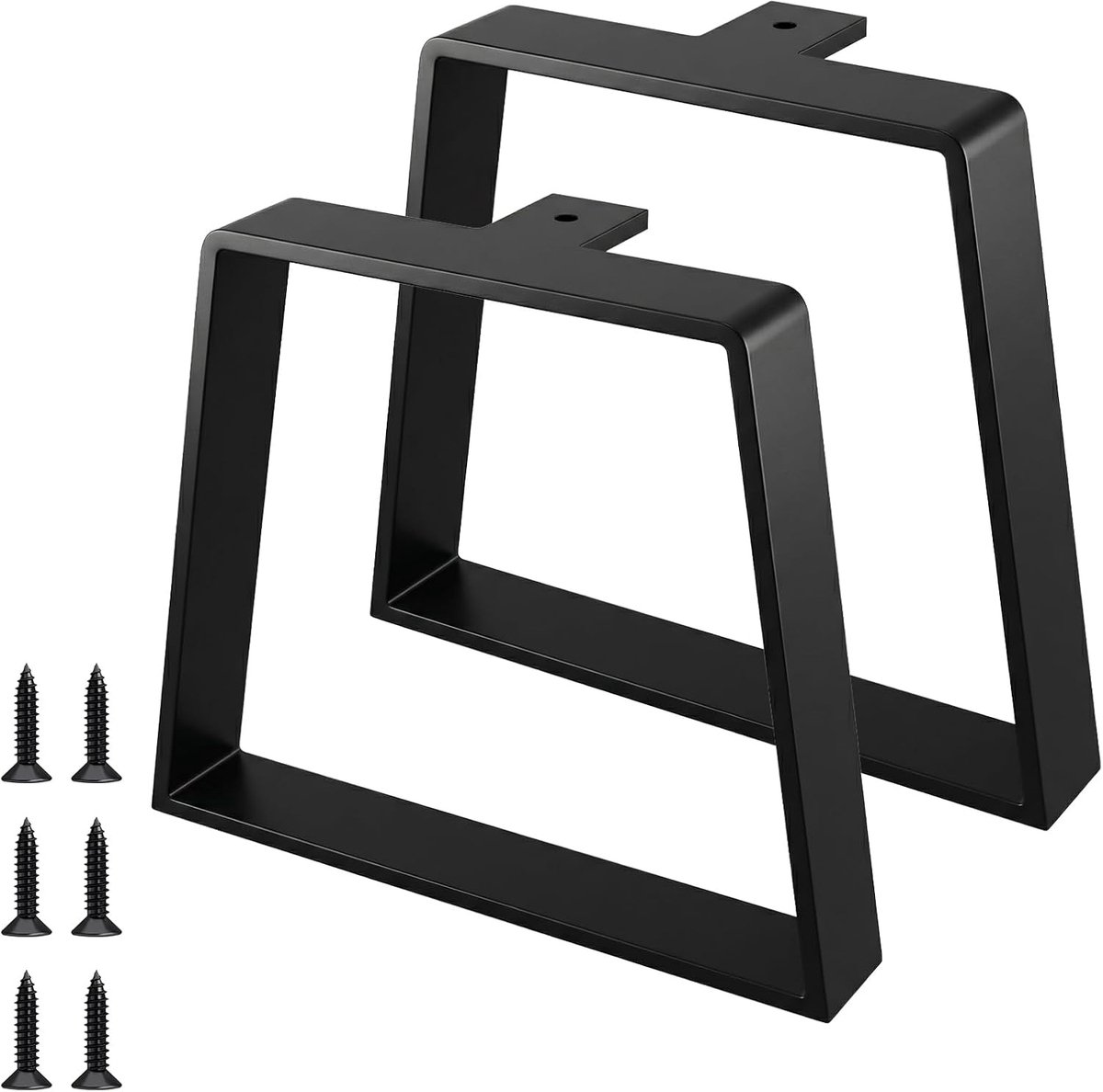 Tafelpoten Metaal - Meubelpoten Set - DIY Meubelproject - Robuuste Trapeziumvorm - 15 cm Hoog - Zwart