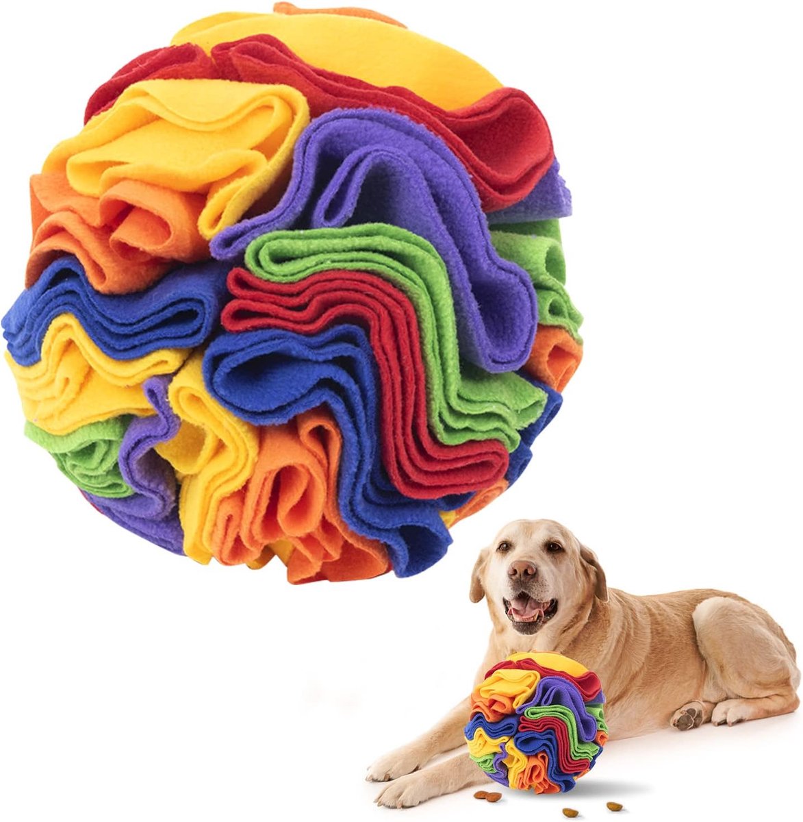 Honden Snuffelmat - Voer Puzzel - Mentale Stimulatie - Opvouwbaar Ontwerp - 20cm Diameter - Multicolor