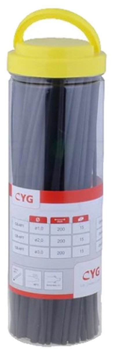 Krimpkous assortiment - 2:1 - 80 stuks - diverse diameters - Zwart