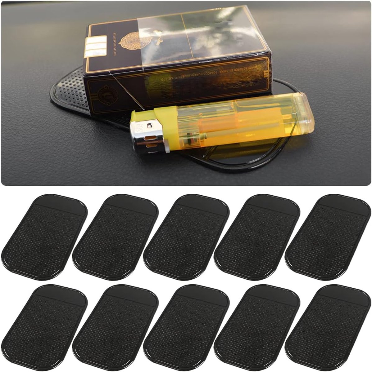 Antislipmat Dashboard - Grip Pad Auto - Veilig Rijden - Hittebestendig Wasbaar - 13x7 cm - Zwart