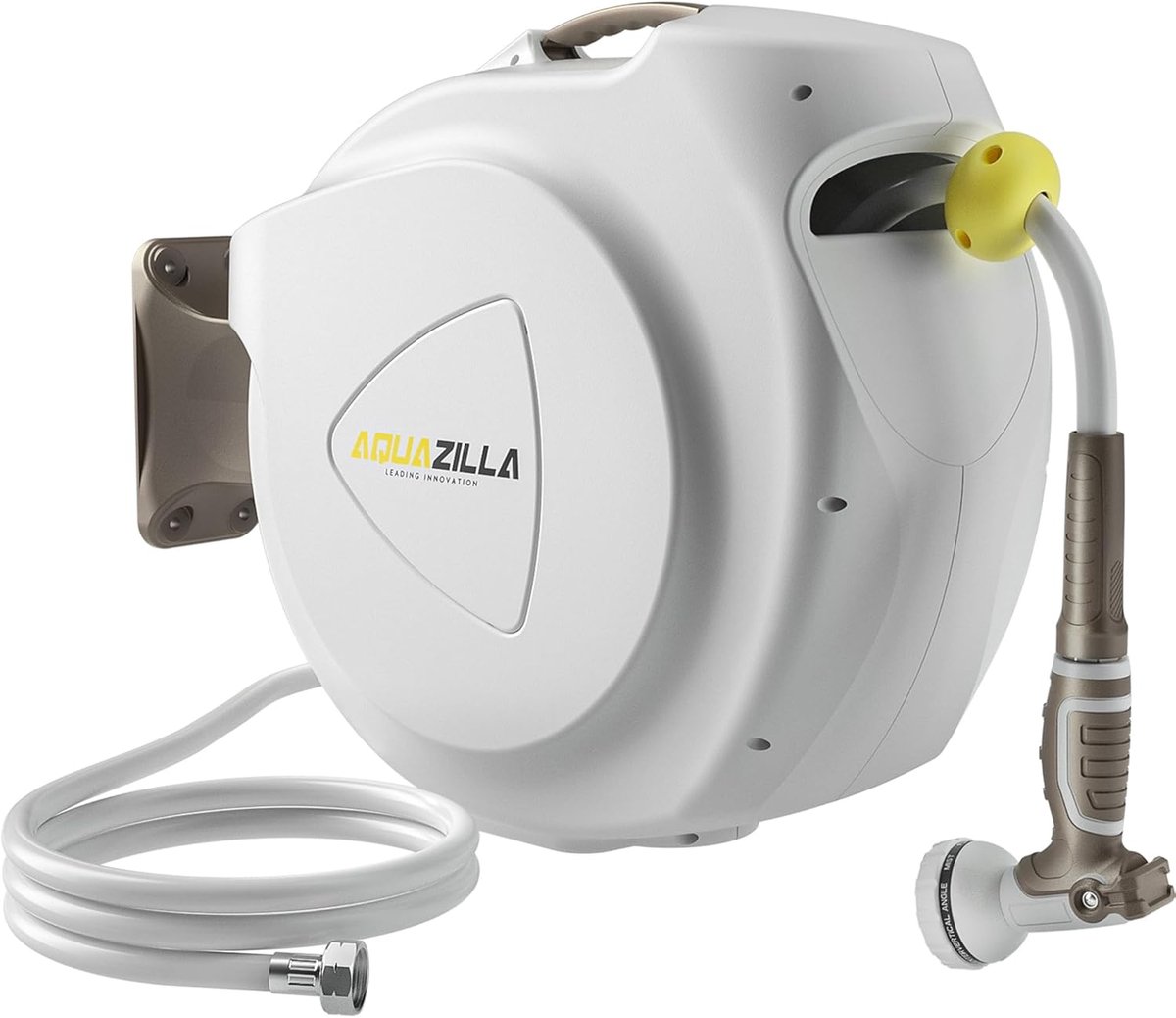 Intrekbare Slanghaspel - Automatische Waterslang - Tuin Bewatering - 180° Draaibare Beugel - 65 Meter Slang - Wit