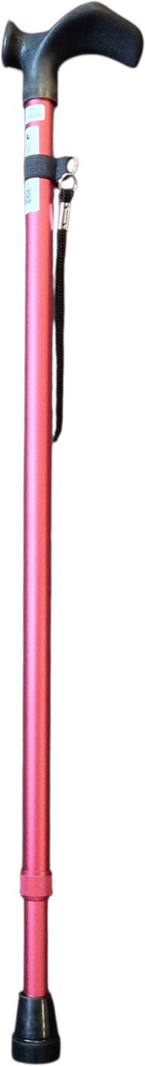 Premis wandelstok Anatomische greep RECHTS - Diameter 19 mm - Verstelbaar - Antirammelverstelling - Max. 120 kg - Rood