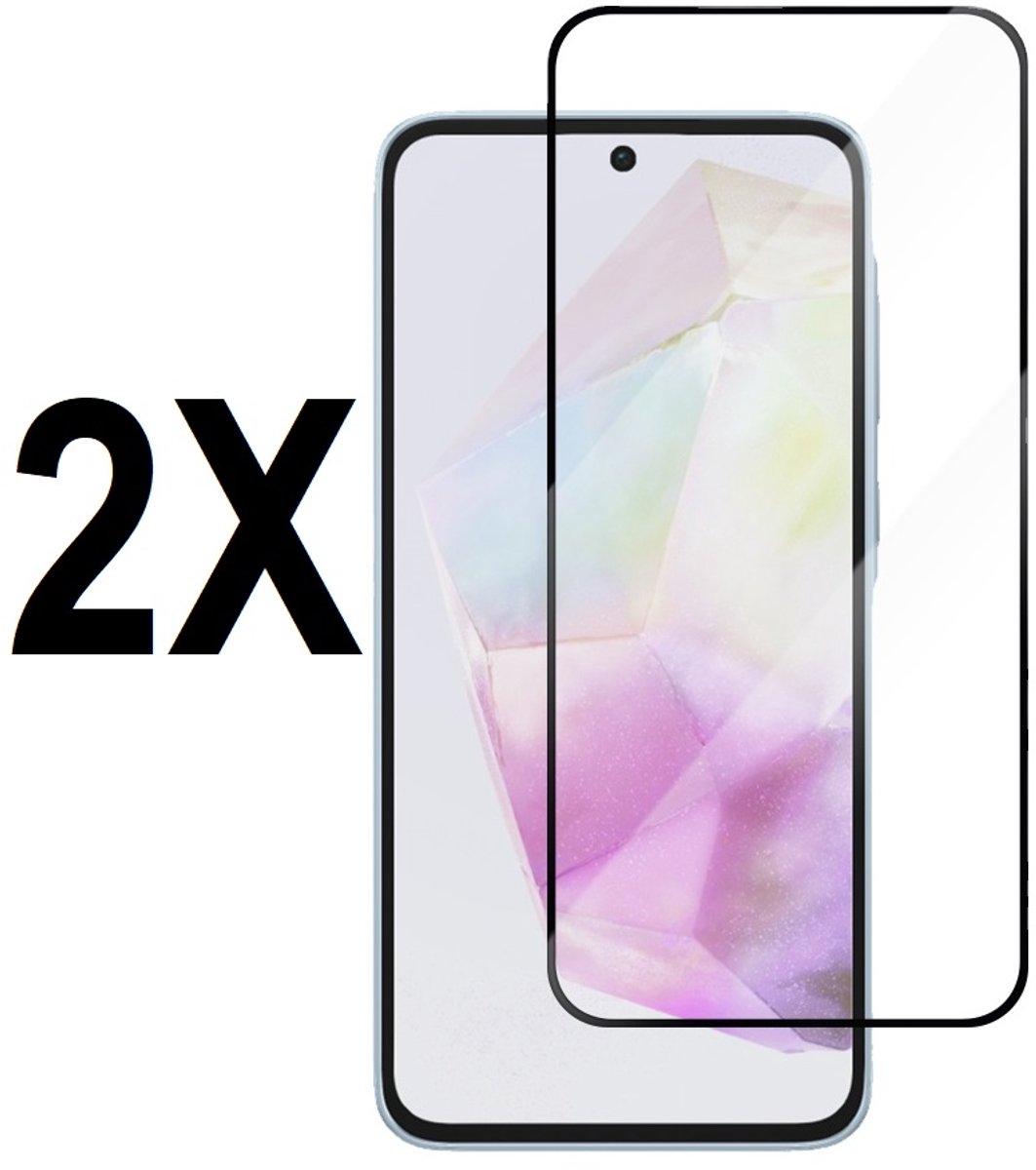 Screenprotector - geschikt voor Samsung Galaxy A57 - FULL COVER - Tempered glass screen protector geschikt voor A57 - glasplaatje - 2 stuks