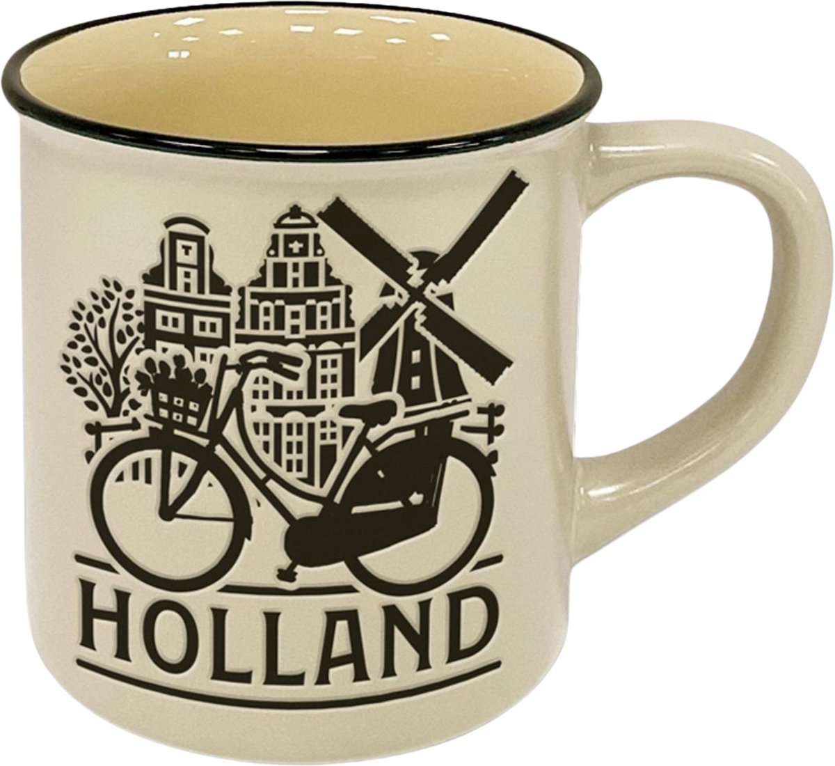Mok - campmug - Holland fiets - Wit - Typisch Holland - souvenir - Hollands cadeau