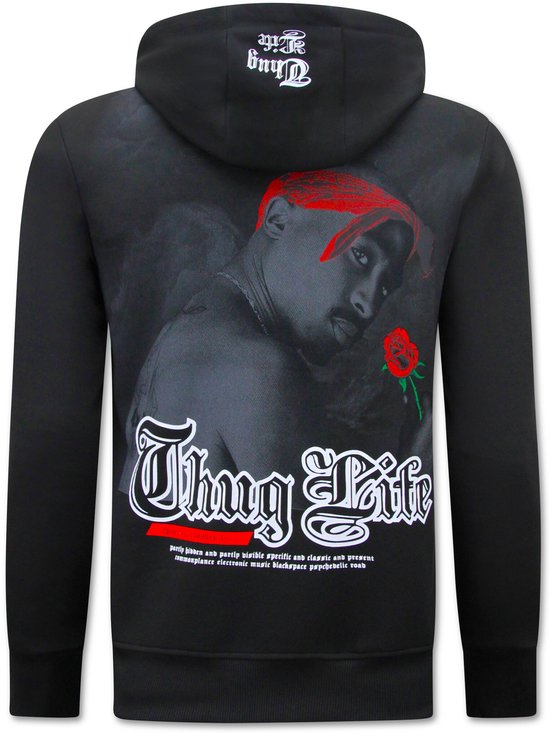 2Pac Heren Hoodie - Thug Life - Zwart