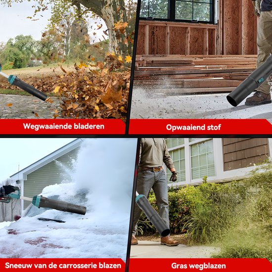 ONEVAN Accu Bladblazer - 300 m/s - Borstelloze Bladblazer - met 2x 4.5Ah accu's - 5 snelheden - Handblazer - voor Tuinonderhoud, Oprit, Bladeren, Stof van Merkloos	 — afbeelding 5