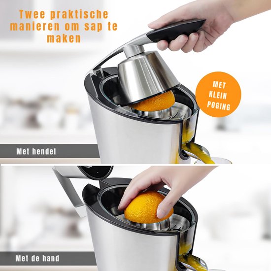 RONN® Citruspers electrisch - Citruspers - Sinaasappelpers - Zilver - ‎20cm x 25cm x 30cm — afbeelding 3