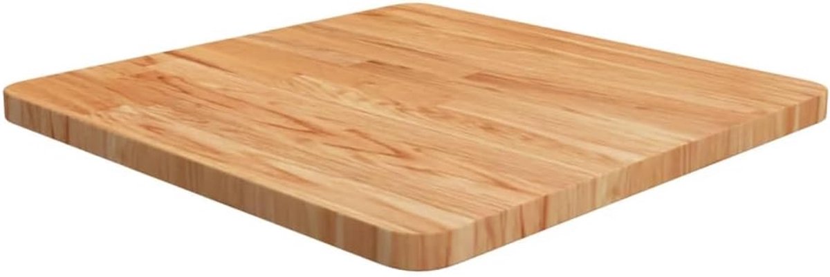 Tafelblad Massief Eikenhout - Vierkant Werkblad - Tafelblad Vervangen - Duurzaam Gelakt Oppervlak - 50 x 50 cm - Lichtbruin