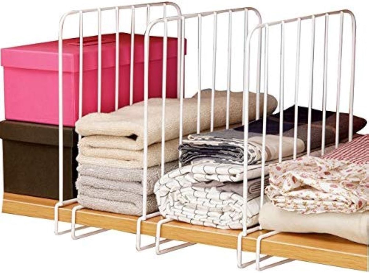 Plankverdelers - Kast Organizers - Kledingkast Opbergen - Verstelbare Afstand - 30 cm Diep - Wit
