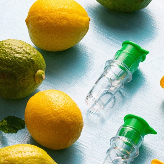 8 stuks handmatige citruspers - van voedselveilig kunststof - met geïntegreerd filter - voor citroen en sinaasappel - groen — afbeelding 2