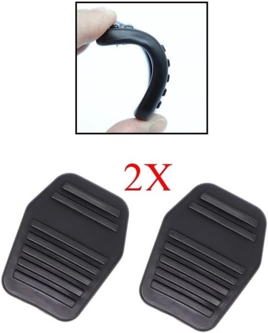 Rempedaal Rubbers - Pedaalhoezen Set - Voertuig Onderhoud - Directe Pasvorm - 2 Stuks - Zwart — afbeelding 2