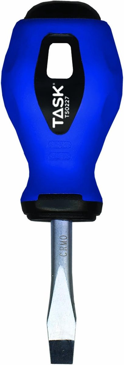 Stubby Schroevendraaier - Kleine Schroevendraaier - Klus Klussen - Rubberen Handgreep - 1-1/2 x 1/4 Inch - Grijs