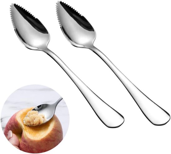 Grapefruit Lepels - Fruit Lepel - Fruit Eten - Half Gekarteld - 165 cm - Zilver — afbeelding 5