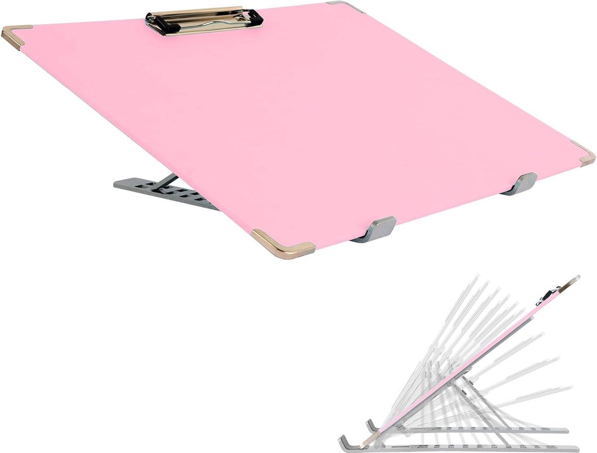 Schuine Plank - Schrijfbord - Leren Lezen - Verstelbare Hoek - 16 x 12 Inch - Roze