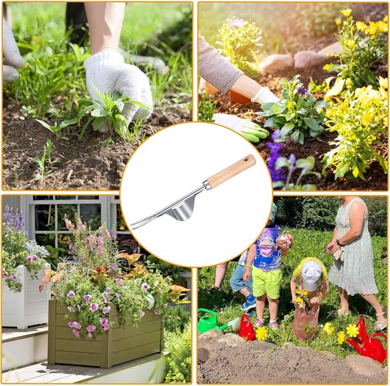 Stainless Steel Weed Cutter - Hand Weed Cutter - Snail Tongs - Garden Dandelion Remover - Wooden Handle - Garden Lawn Yard - Y-Shaped Jader voor Digging - Weeding Tools — afbeelding 4