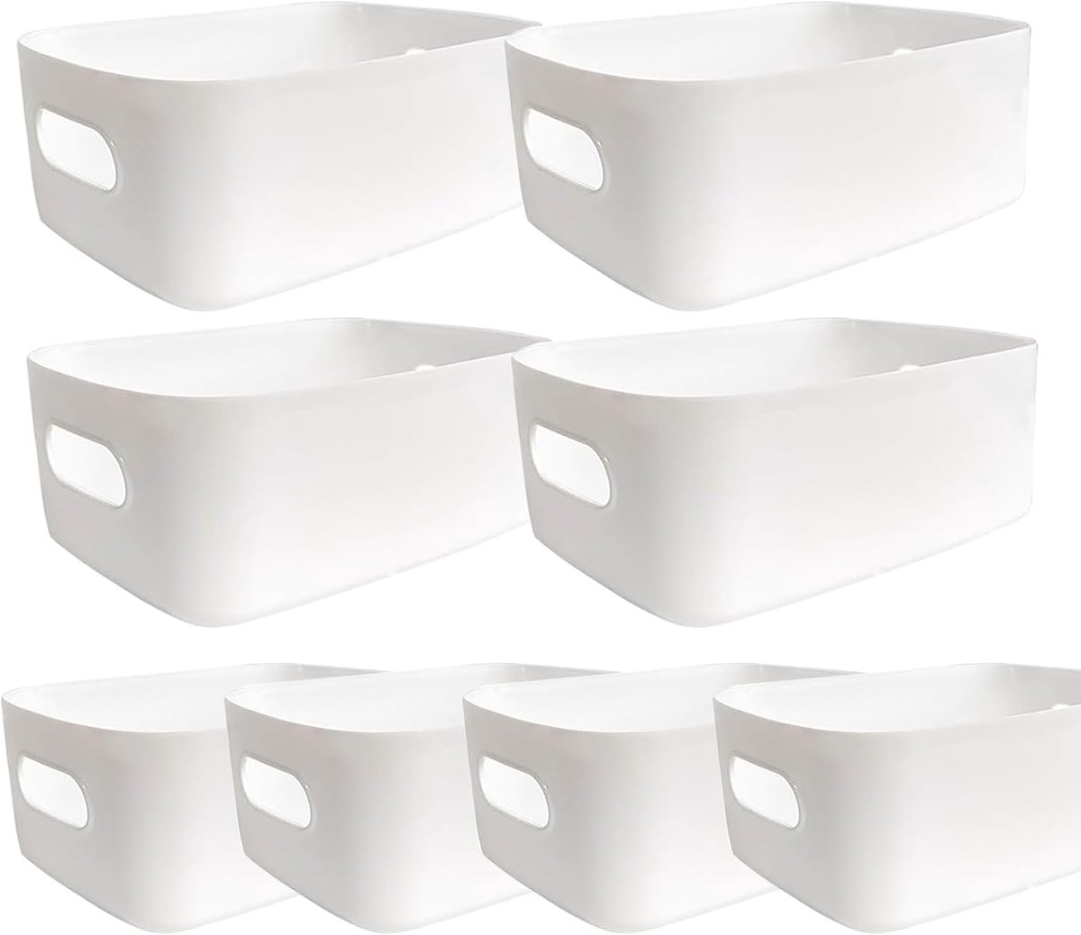 Opbergbakken Set - Plastic Organizers - Huis Ordenen - Twee Maten - 30x20x12cm - Wit