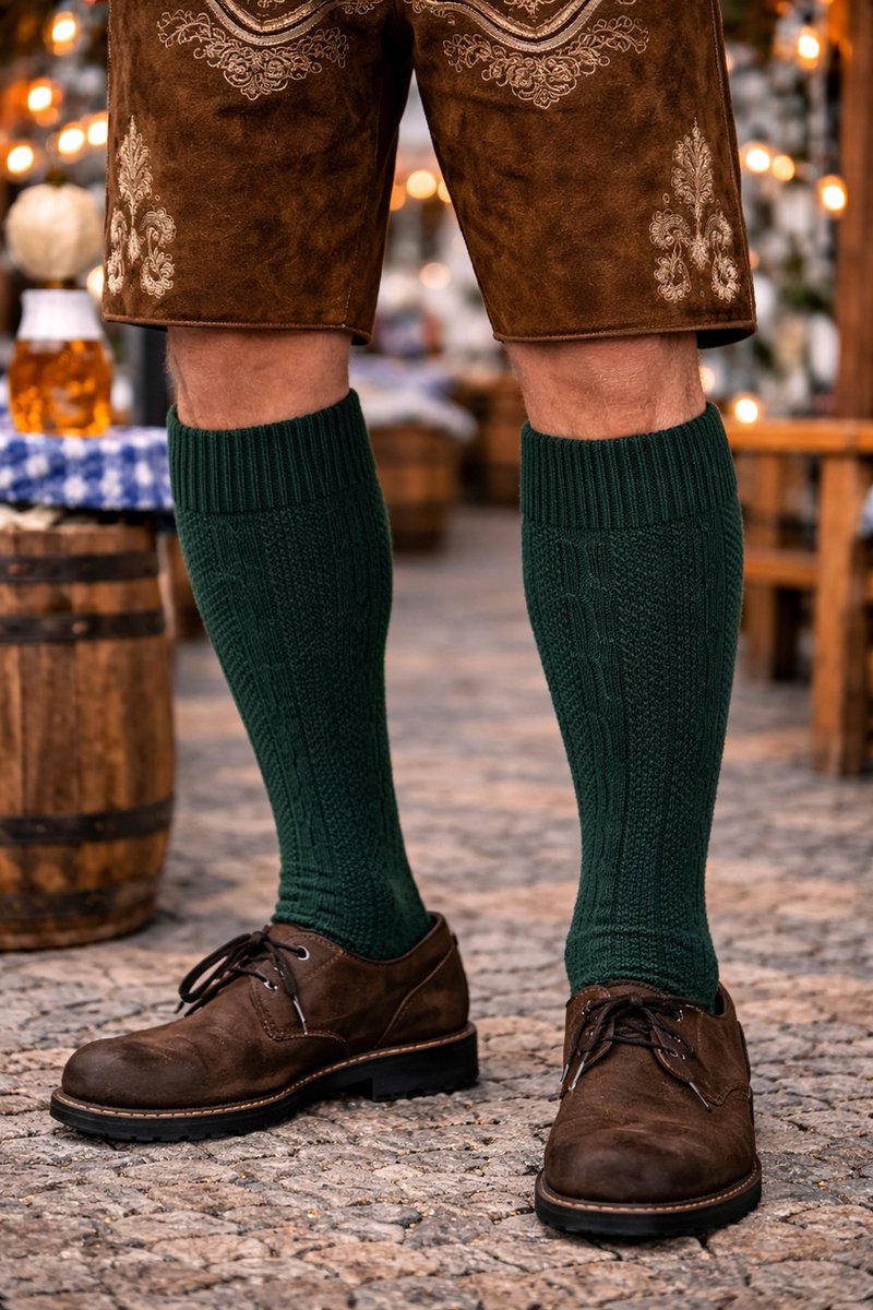 Benelux Wears / Tiroler Kousen Groen/ sokken voor volwassenen- Extra Groot Maat /45-46 (EU)