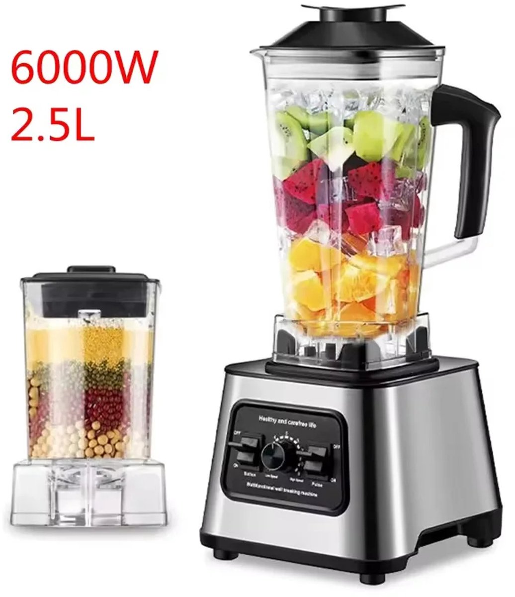 Blender - hogesnelheid - 6000W - multifunctionele keukenmachine - Smoothieblender - Krachtig, stil - eenvoudige reiniging