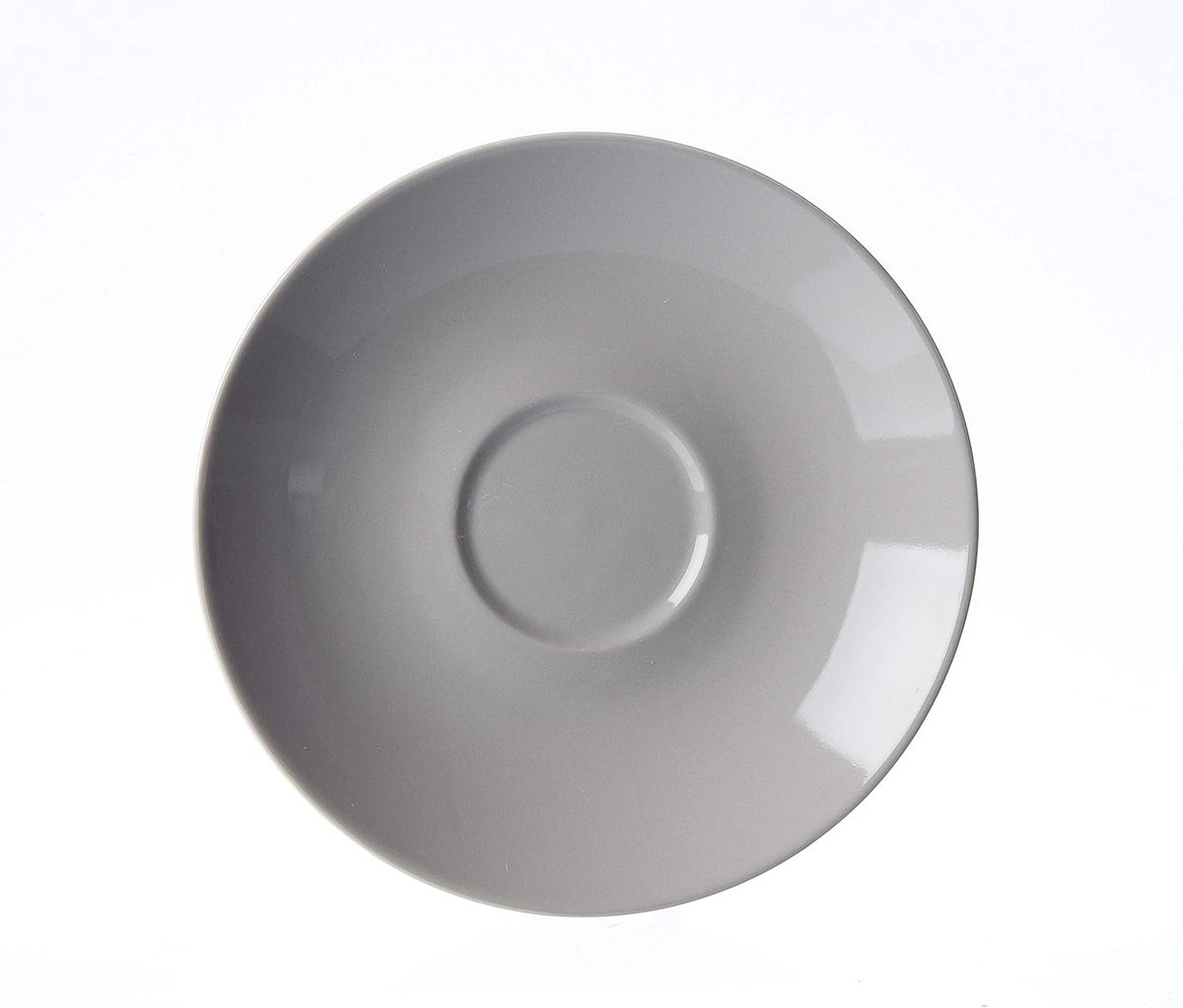 Koffiebord - Onderschaal Porselein - Koffie Serveren - Vaatwasser Magnetron Safe - 16 cm Diameter - Grijs