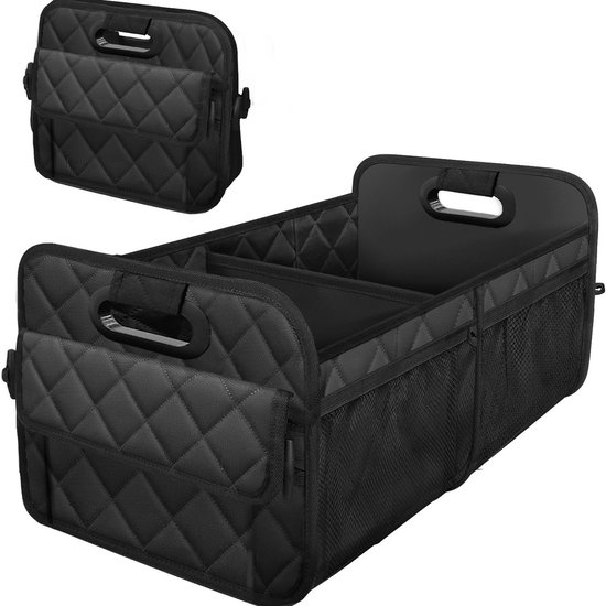 Multifunctionele opbergmand - Kofferbak organizer - auto organizer - Opvouwbaar - Meerdere vakken - Auto-opbergbox - Zwart - Oxford-stof - 55,5 × 32 × 27,5 cm