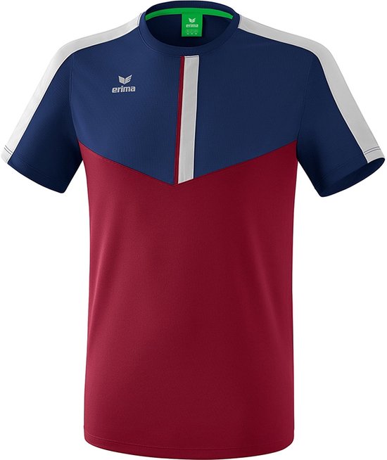 Erima Squad T-Shirt Heren - Silver Grey / Bordeaux / New Navy | Maat: L