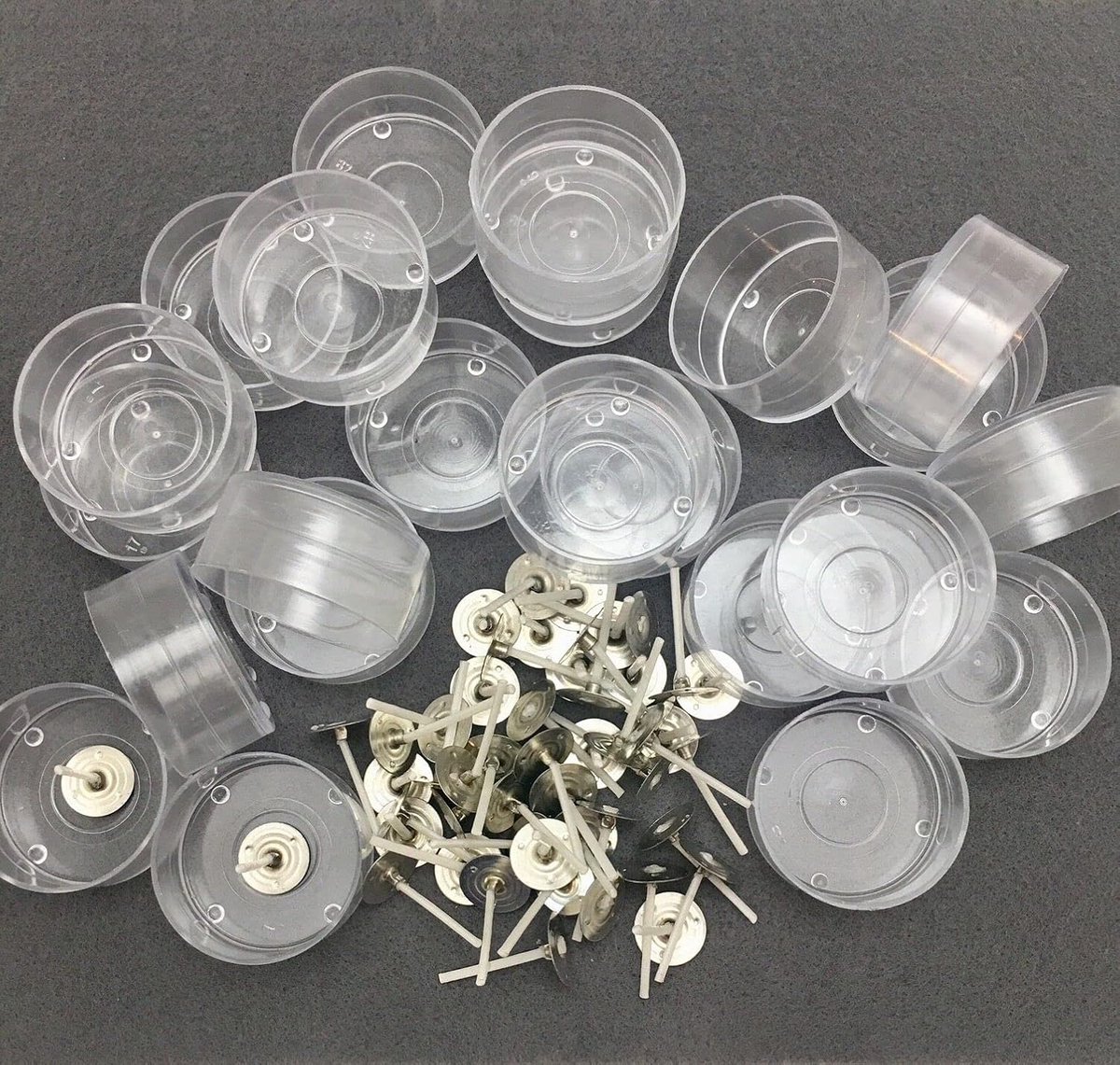 Waxinelichthouders met Lonten - Kaarsen Maken Set - Zelf Kaarsen Gieten - Complete DIY Kit - 1 Inch Lonten - Transparant