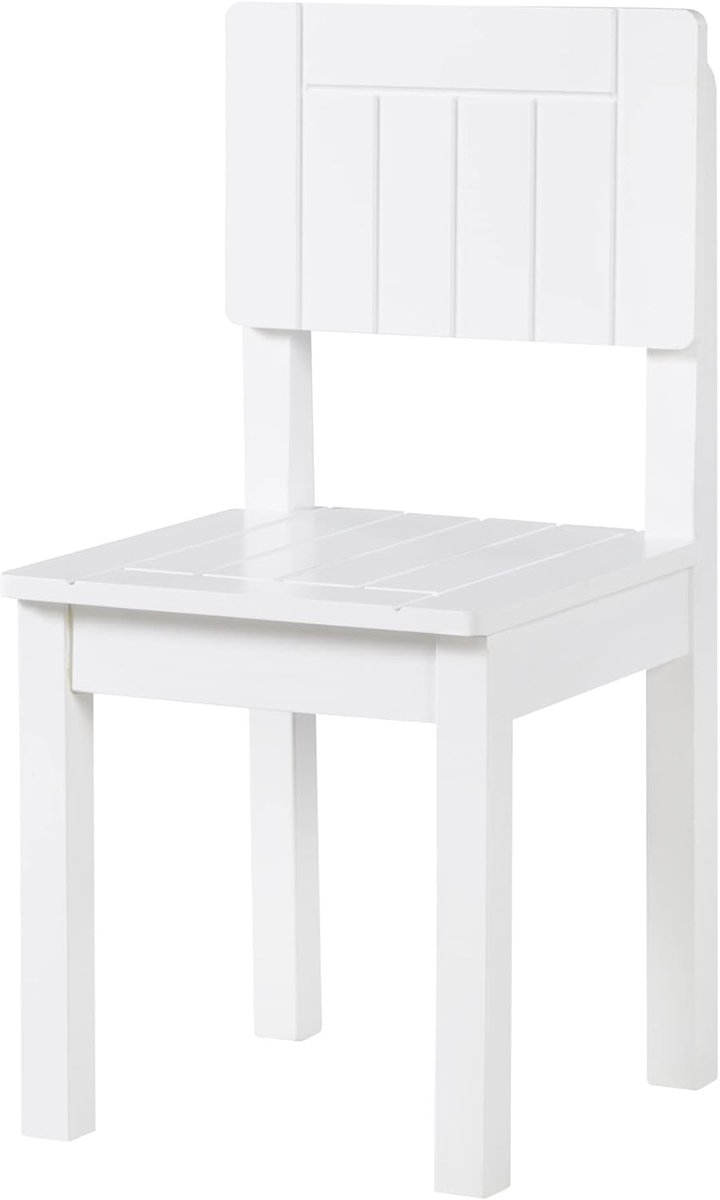 Kinderstoel met rugleuning voor kinderen - wit gelakt - HxBxD: 59x29x29 cm - zithoogte 31 cm