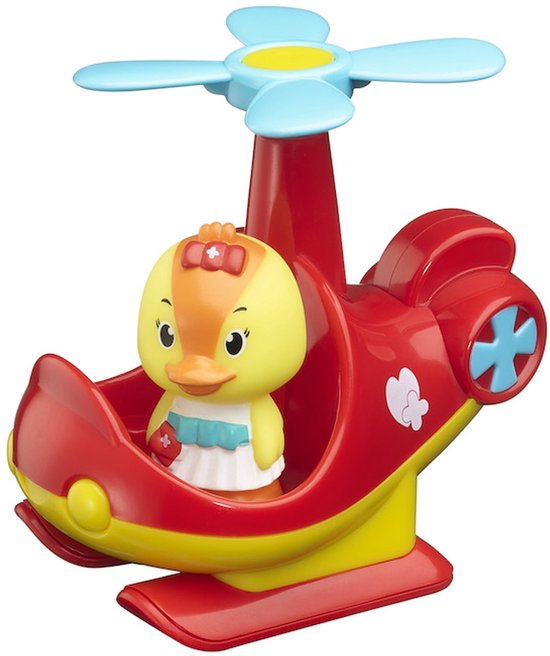 Klorofil Speelset Reddingshelikopter - Helikopter met Draaiende Bloempropellers en Ruimte voor 2 Figuren - Inclusief Donna Eend Figuur - Peuterspeelgoed vanaf 18 Maanden - Stimuleert Fantasie en Rollenspel van Klorofil — afbeelding 2