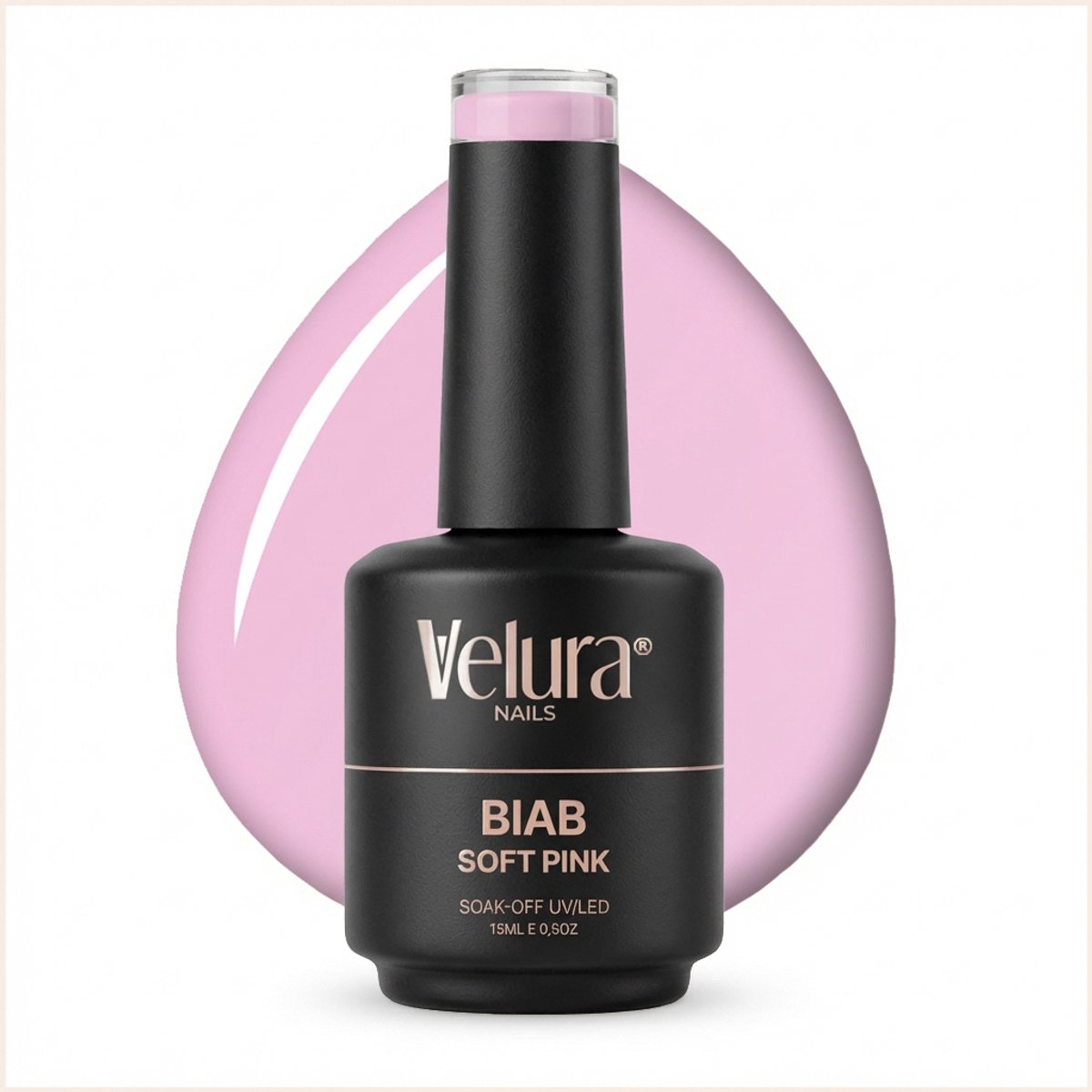 Velura® BIAB - Builder in a Bottle - 15ml Soft Pink - Liquid Builder Gel - BIAB Gel Nagels - Flexibel & Dimethicone Hechting - HEMA- & TPO-vrij