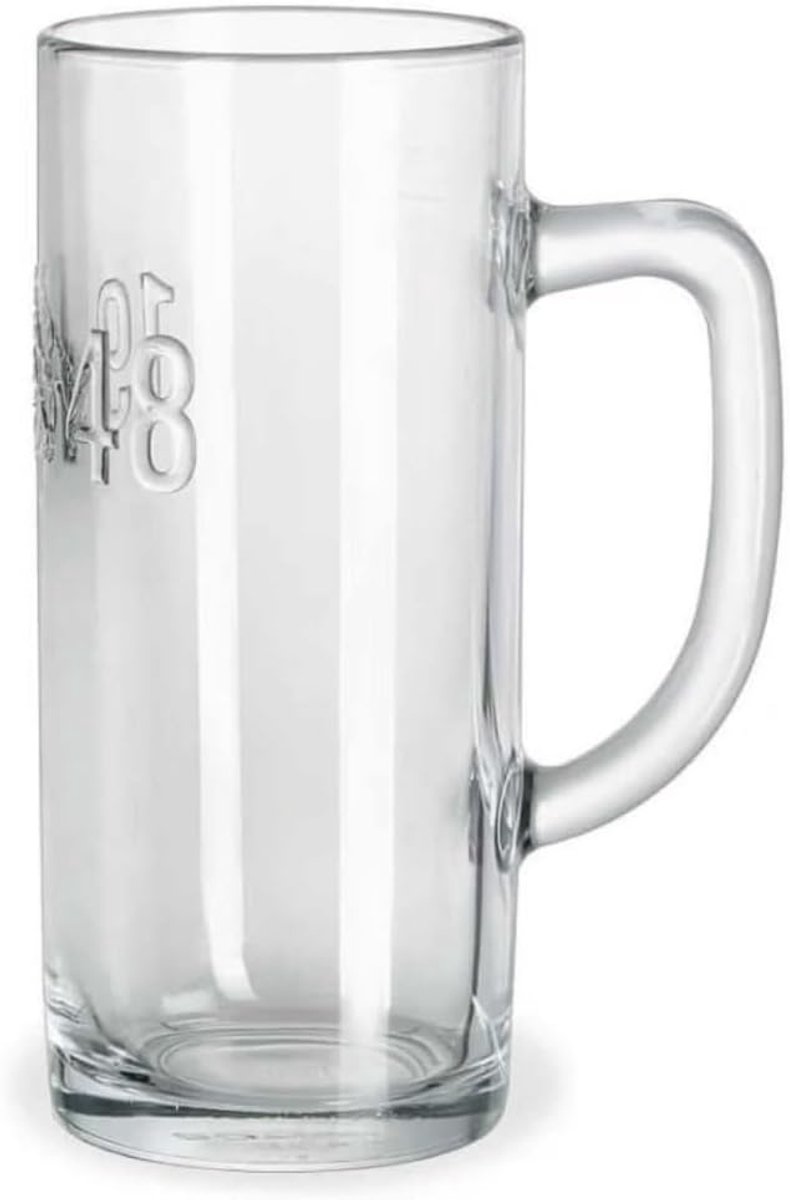 Bierpul Glas - Bierkruik Kruik - Bier Drinken - Relief Design - 0.5 Liter - Transparant