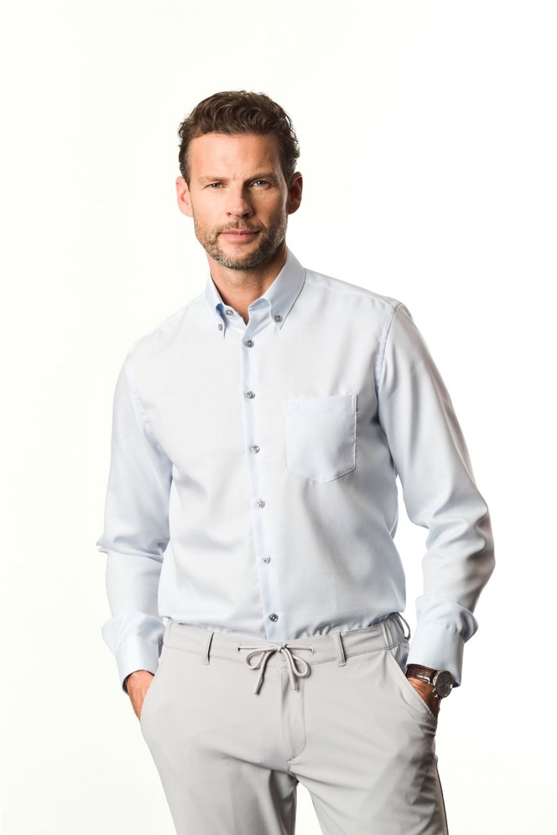 Ledûb modern fit overhemd lichtblauw