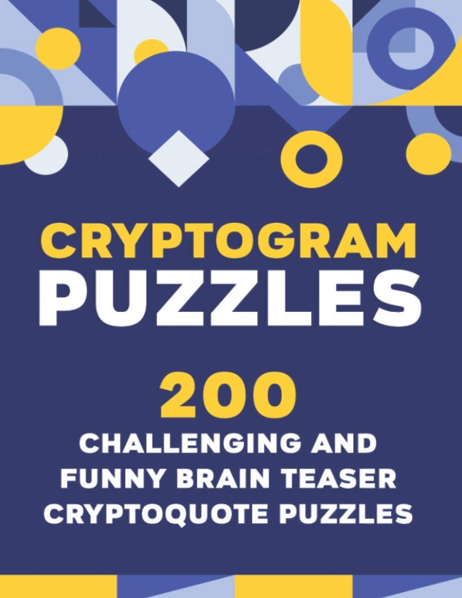 Cryptogram Puzzelboek - Woordspel Puzzels - Hersenkraker Plezier - 200 Grote Prent Puzzels - 21.59 x 27.94 cm