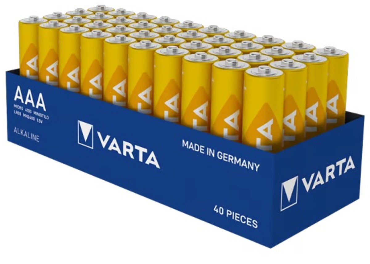 Varta Longlife AA Folie 40, Wegwerpbatterij, AA, Alkaline, 1,5 V, 40 stuk(s), Blauw, Goud